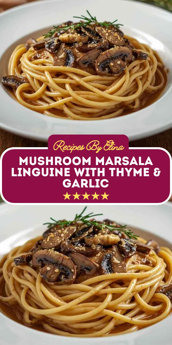 Mushroom Marsala Linguine with Thyme & Garlic