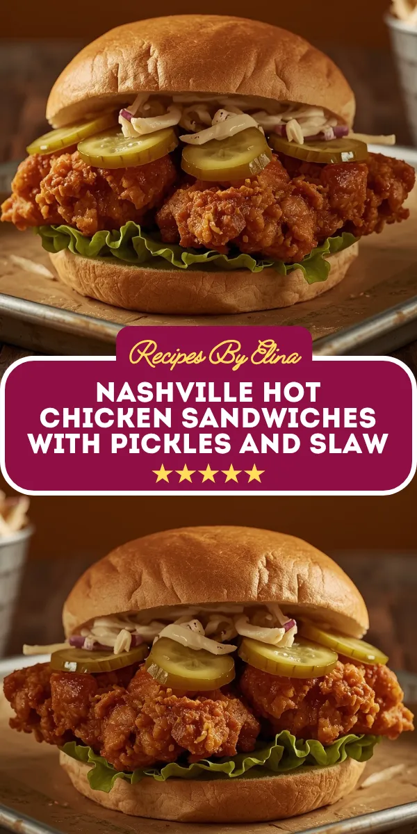 Nashville Hot Chicken Sandwiches with Pickles and Slaw