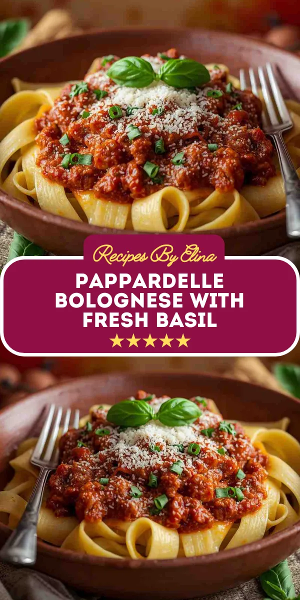 Pappardelle Bolognese with Fresh Basil