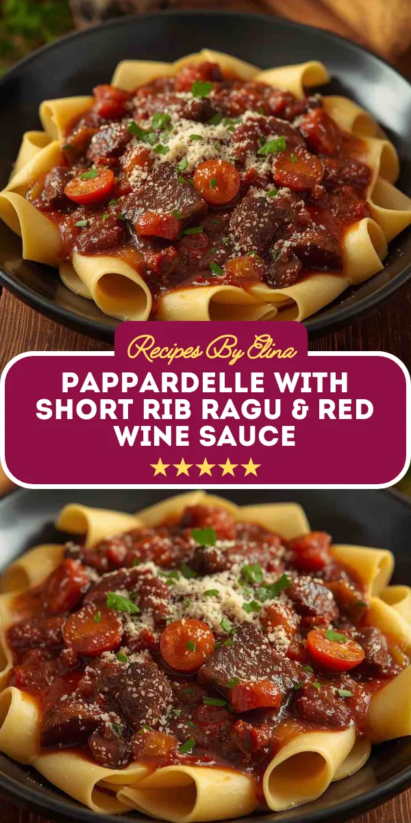 Pappardelle with Short Rib Ragu & Red Wine Sauce
