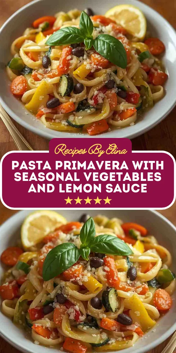 Pasta Primavera with Seasonal Vegetables and Lemon Sauce