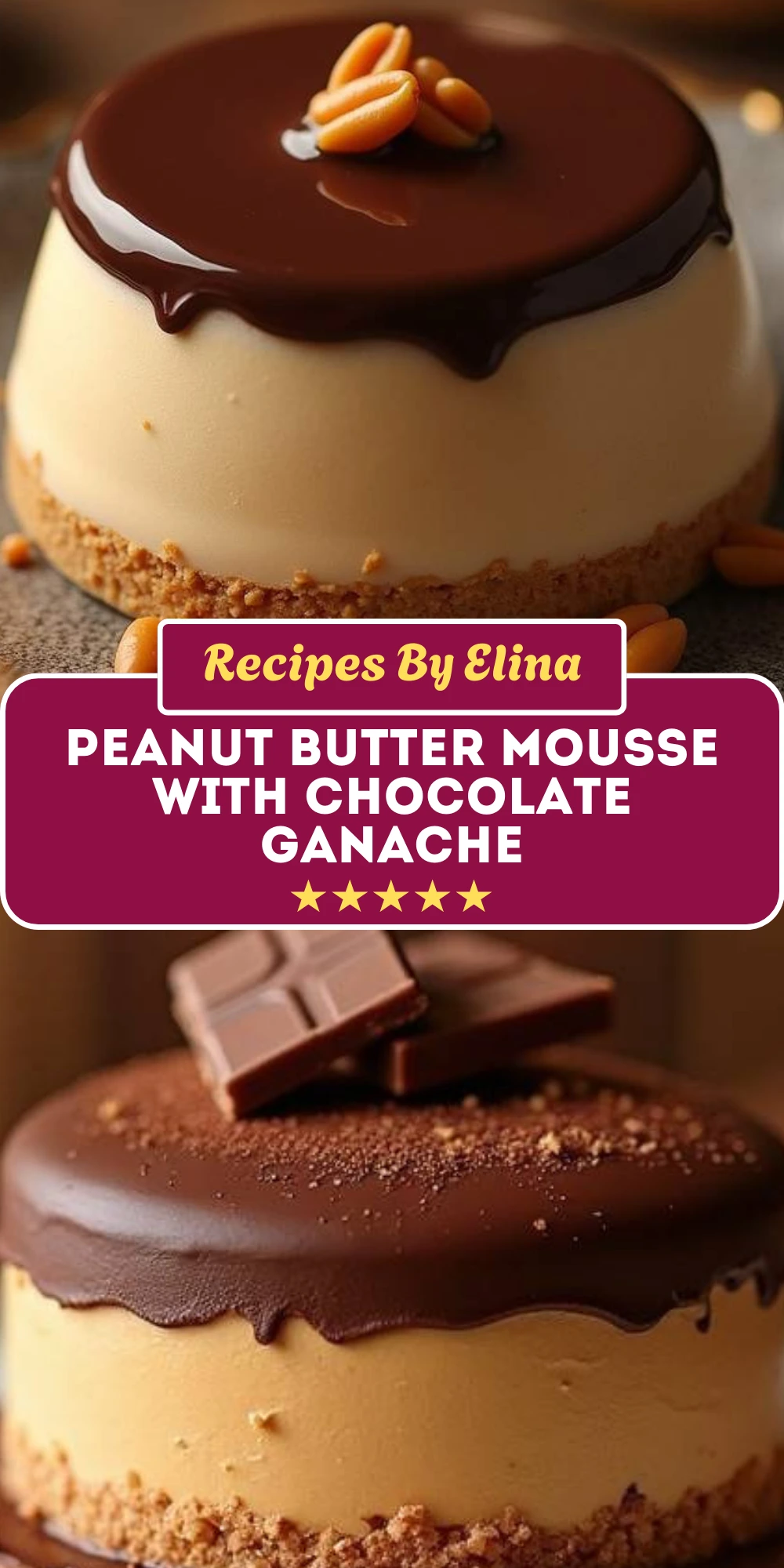 Peanut Butter Mousse with Chocolate Ganache