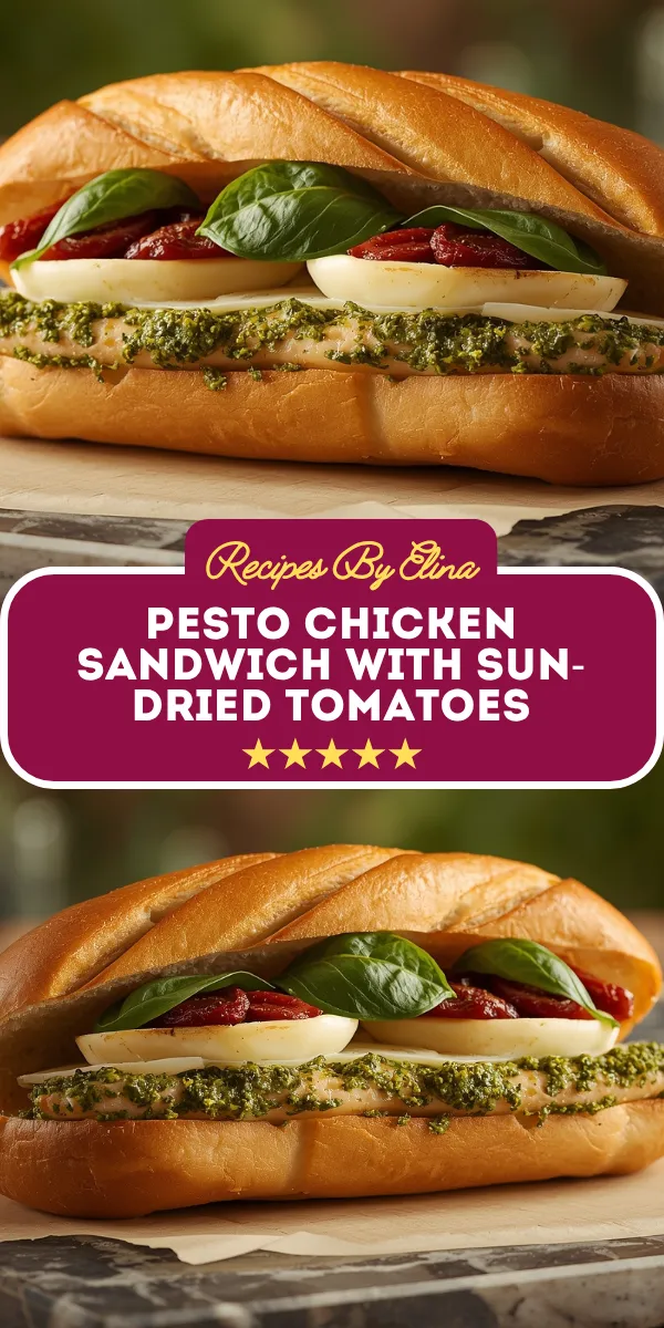 Pesto Chicken Sandwich with Sun-Dried Tomatoes
