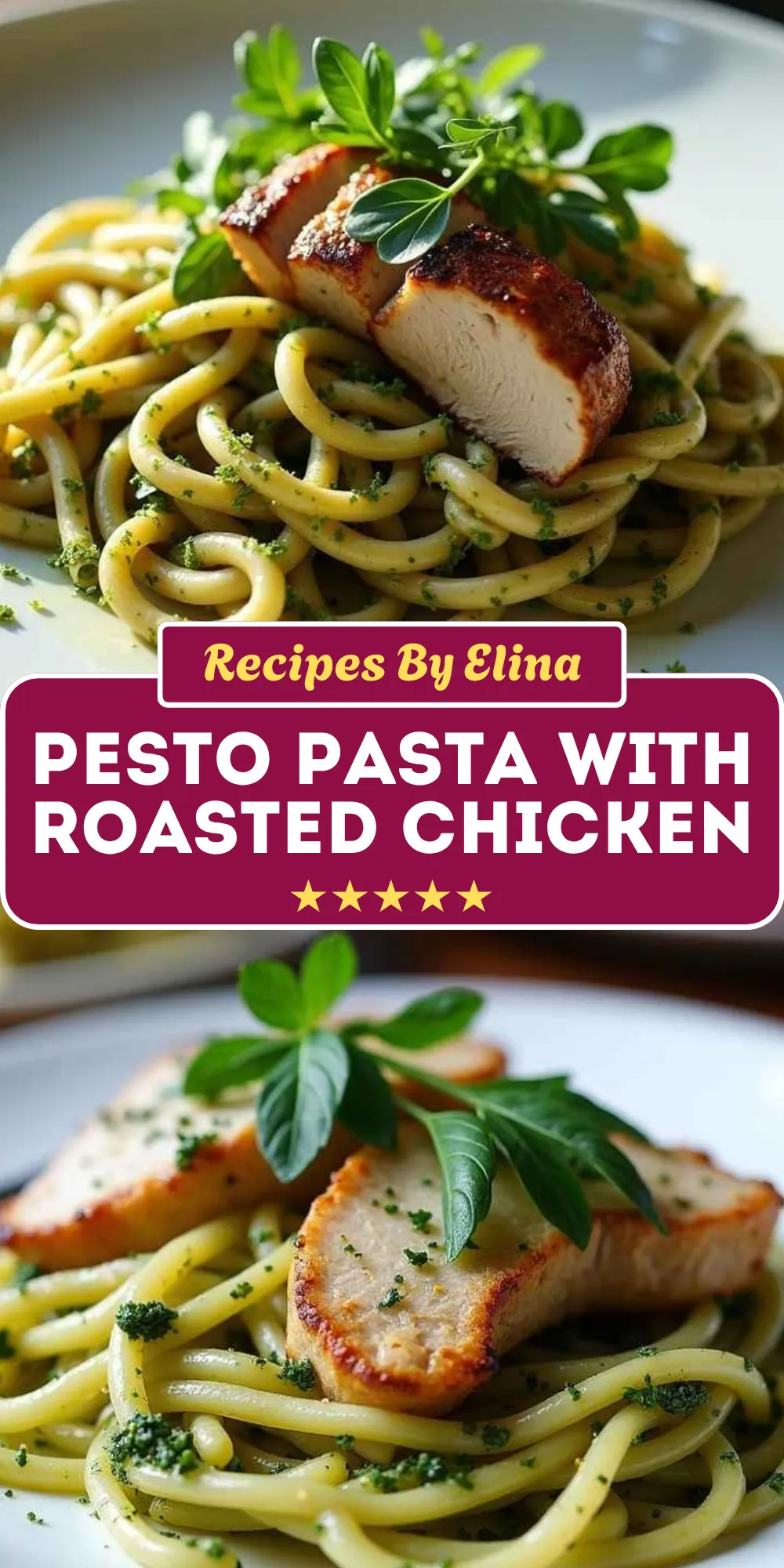 Pesto Pasta with Roasted Chicken & Arugula