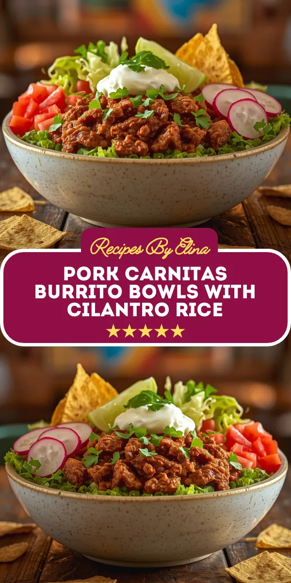 Pork Carnitas Burrito Bowls with Cilantro Rice