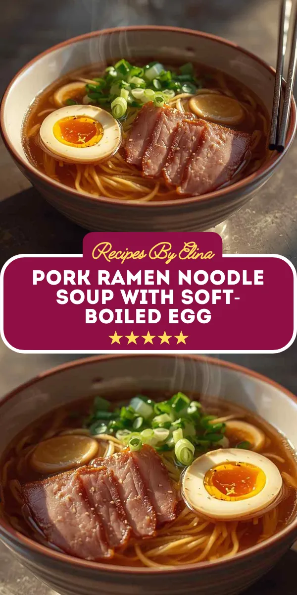 Pork Ramen Noodle Soup with Soft-Boiled Egg