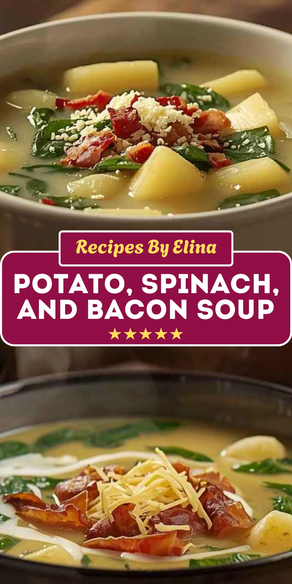Potato, Spinach, and Bacon Soup