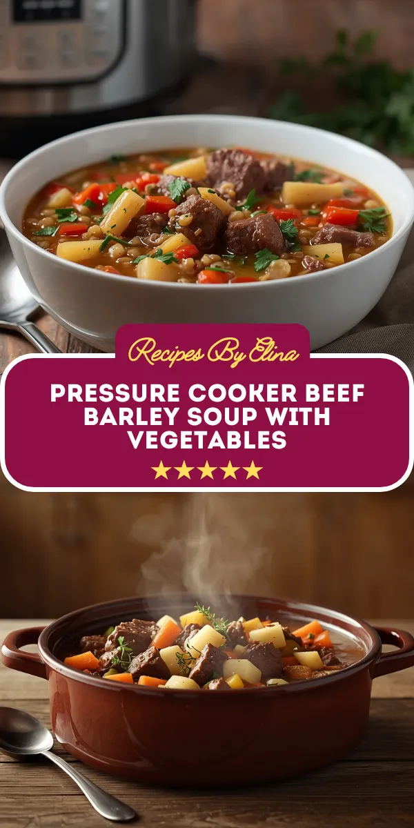Pressure Cooker Beef Barley Soup with Vegetables