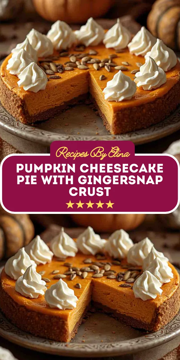 Pumpkin Cheesecake Pie with Gingersnap Crust