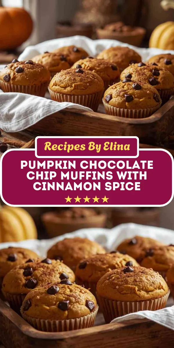 Pumpkin Chocolate Chip Muffins with Cinnamon Spice