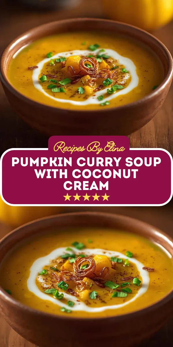 Pumpkin Curry Soup with Coconut Cream