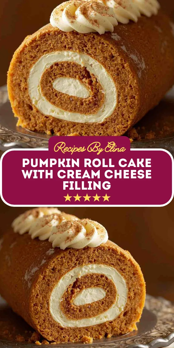 Pumpkin Roll Cake with Cream Cheese Filling