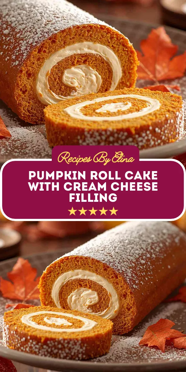 Pumpkin Roll Cake with Cream Cheese Filling