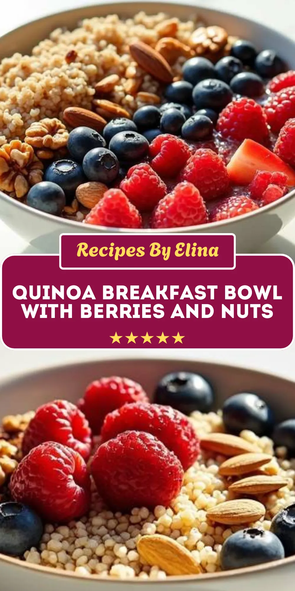 Quinoa Breakfast Bowl with Berries and Nuts