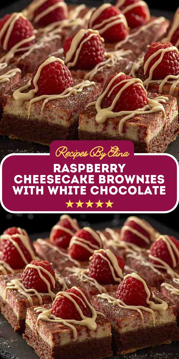 Raspberry Cheesecake Brownies with White Chocolate
