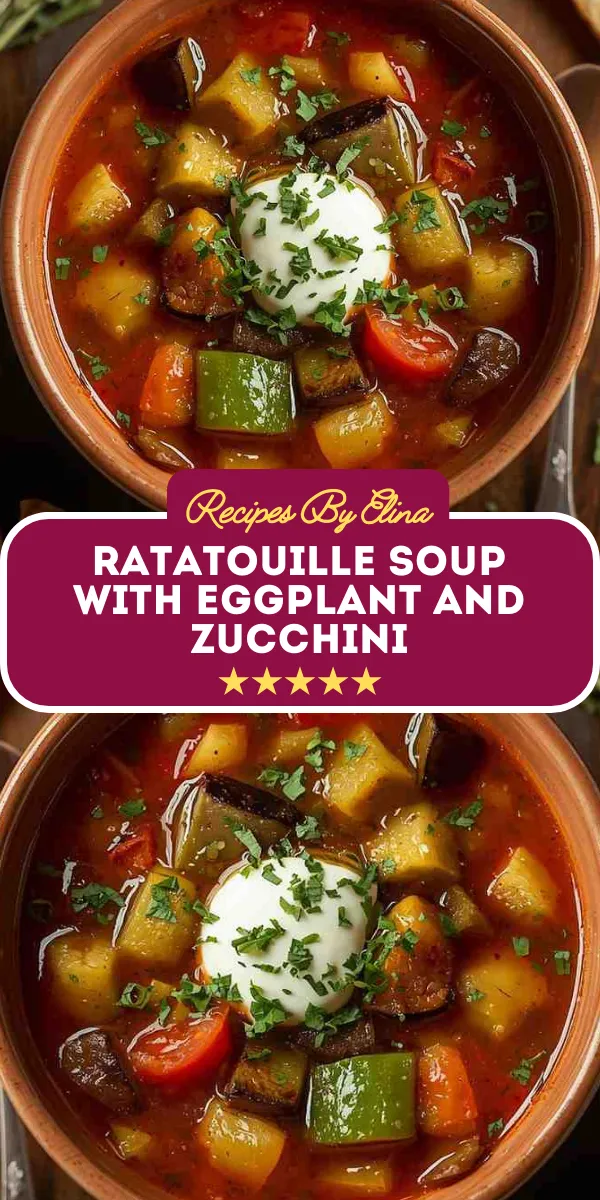 Ratatouille Soup with Eggplant and Zucchini