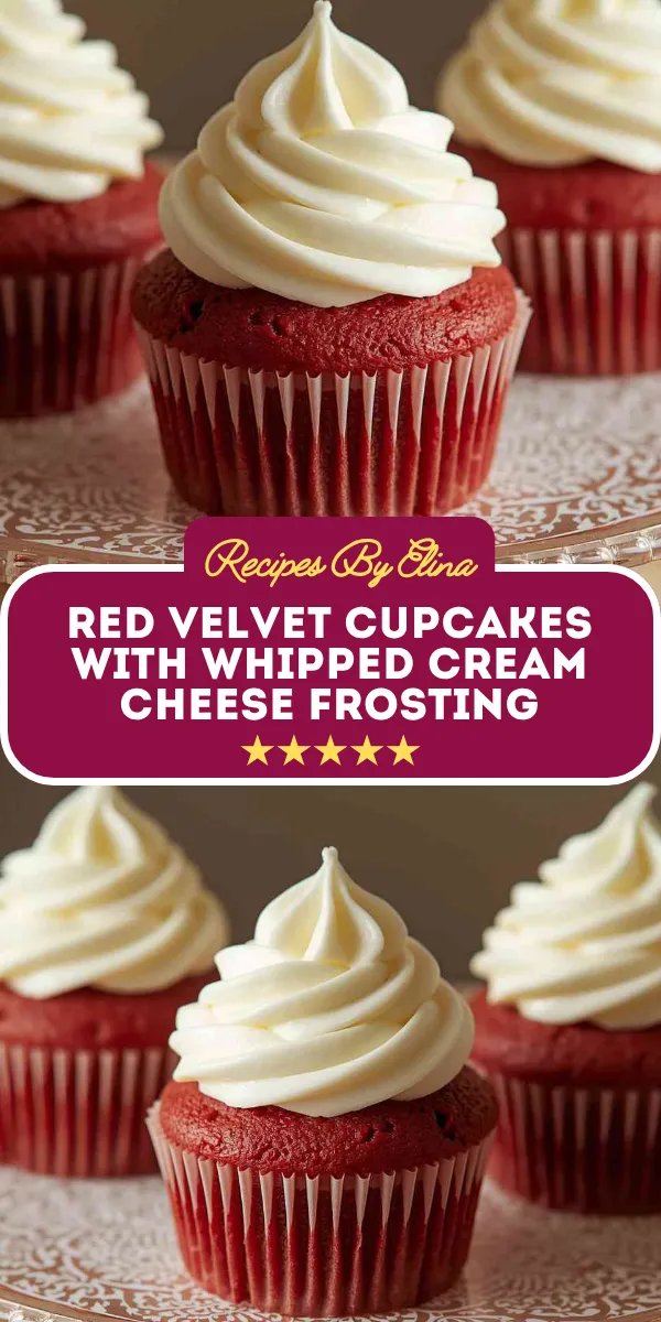 Red Velvet Cupcakes with Whipped Cream Cheese Frosting