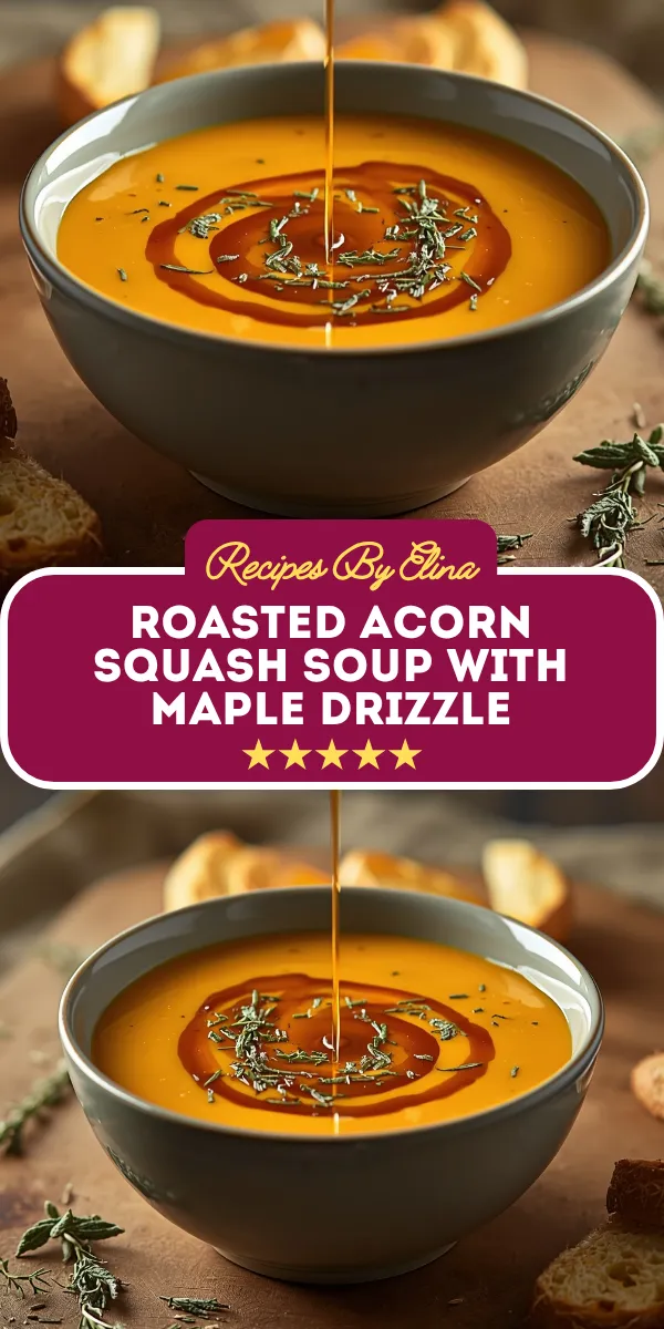 Roasted Acorn Squash Soup with Maple Drizzle