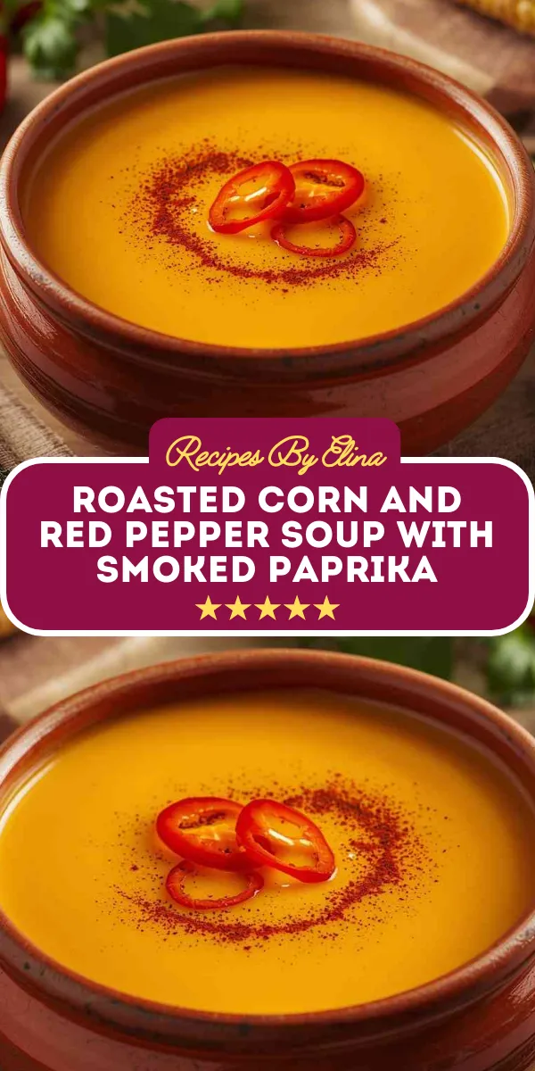 Roasted Corn and Red Pepper Soup with Smoked Paprika