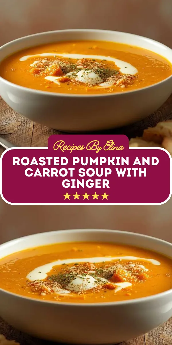 Roasted Pumpkin and Carrot Soup with Ginger