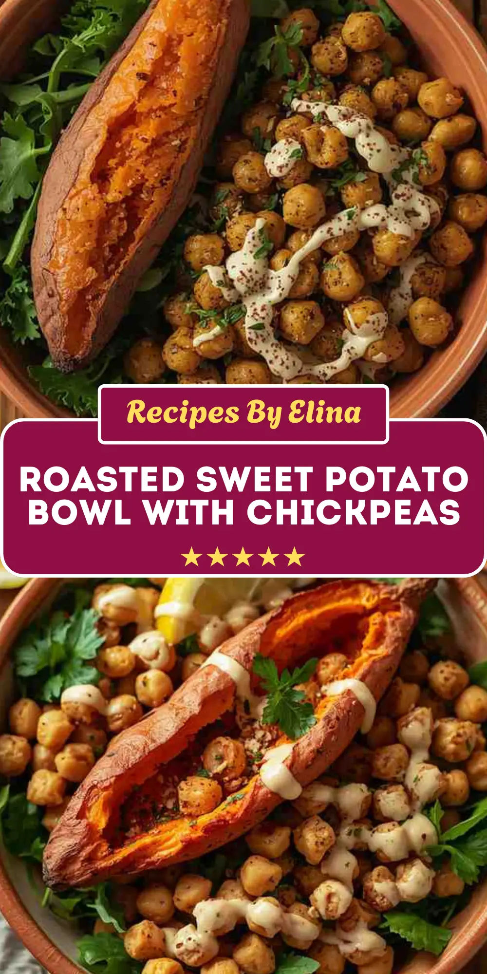Roasted Sweet Potato Bowl with Chickpeas