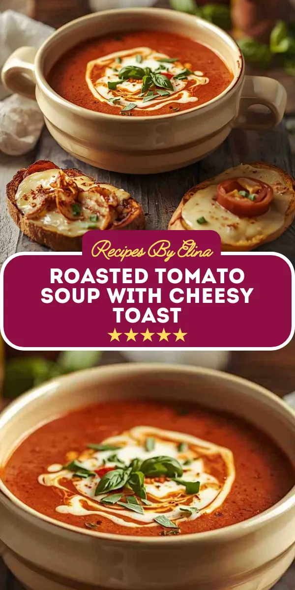 Roasted Tomato Soup with Cheesy Toast