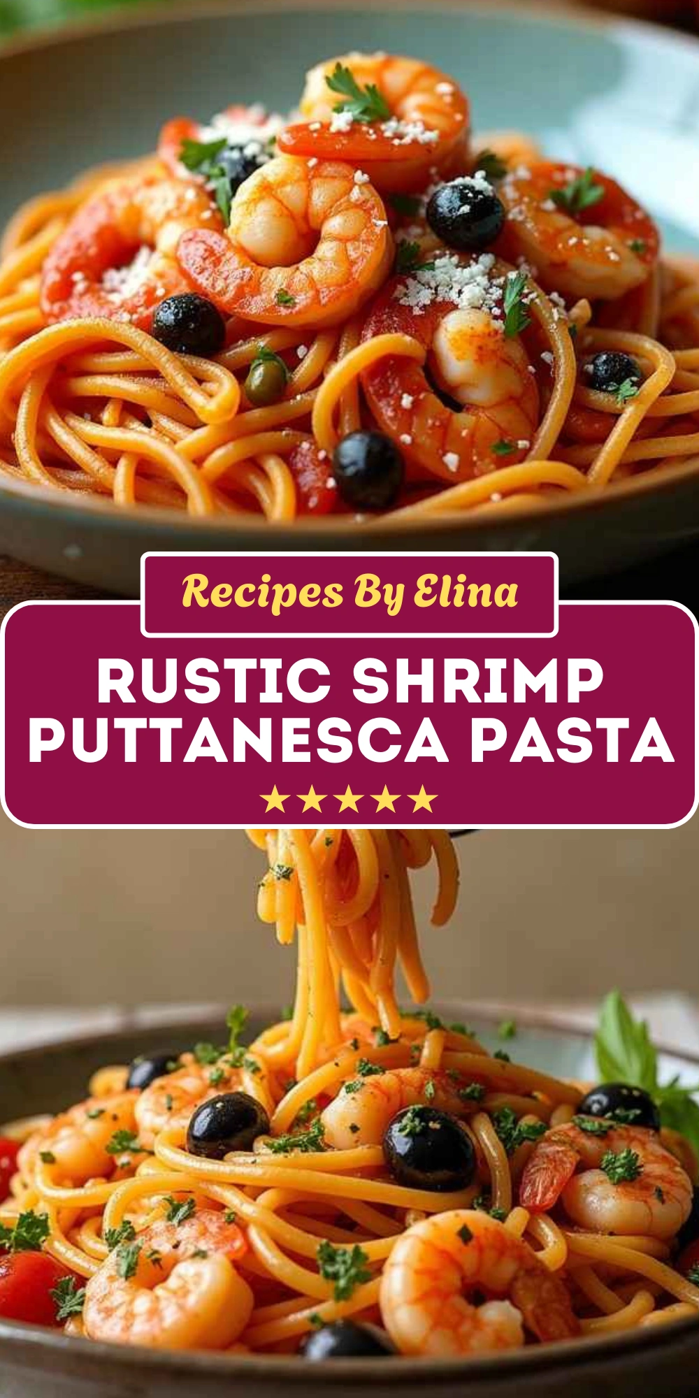 Rustic Shrimp Puttanesca Pasta