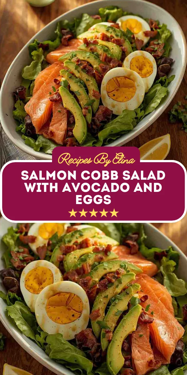 Salmon Cobb Salad with Avocado and Eggs