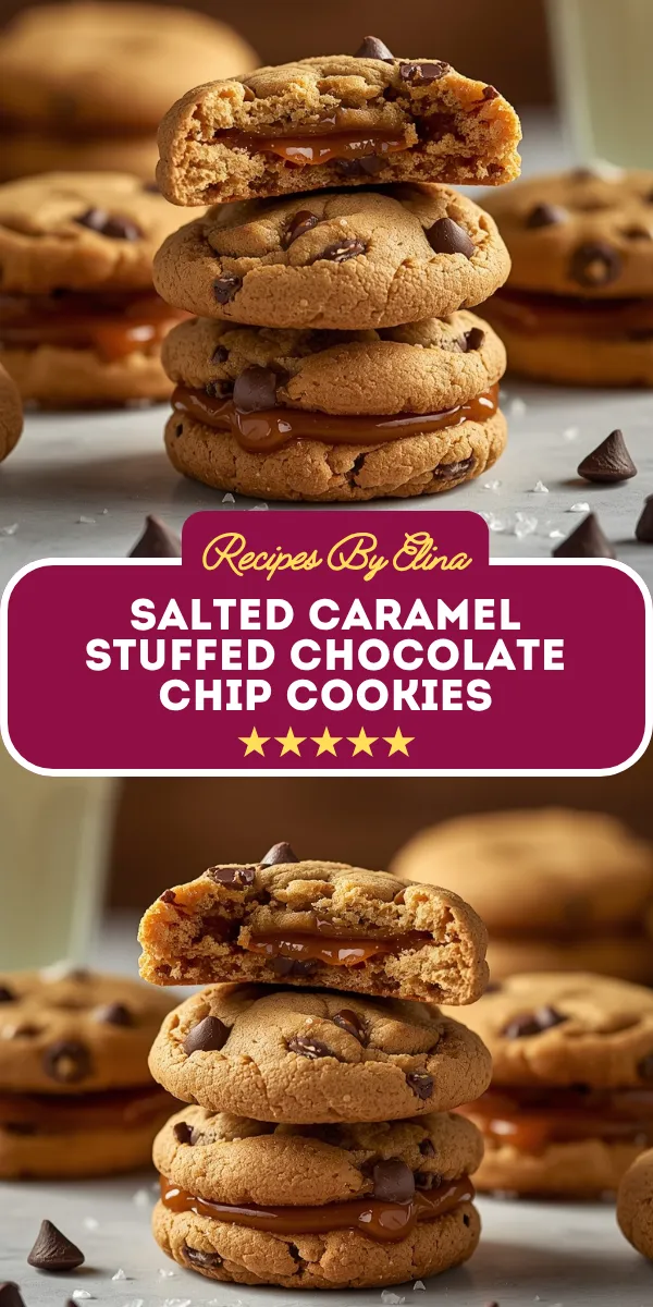 Salted Caramel Stuffed Chocolate Chip Cookies