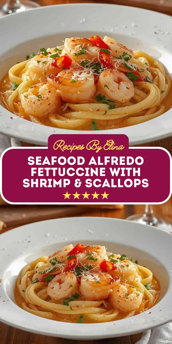 Seafood Alfredo Fettuccine with Shrimp & Scallops