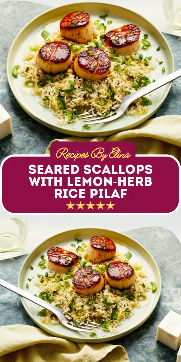 Seared Scallops with Lemon-Herb Rice Pilaf