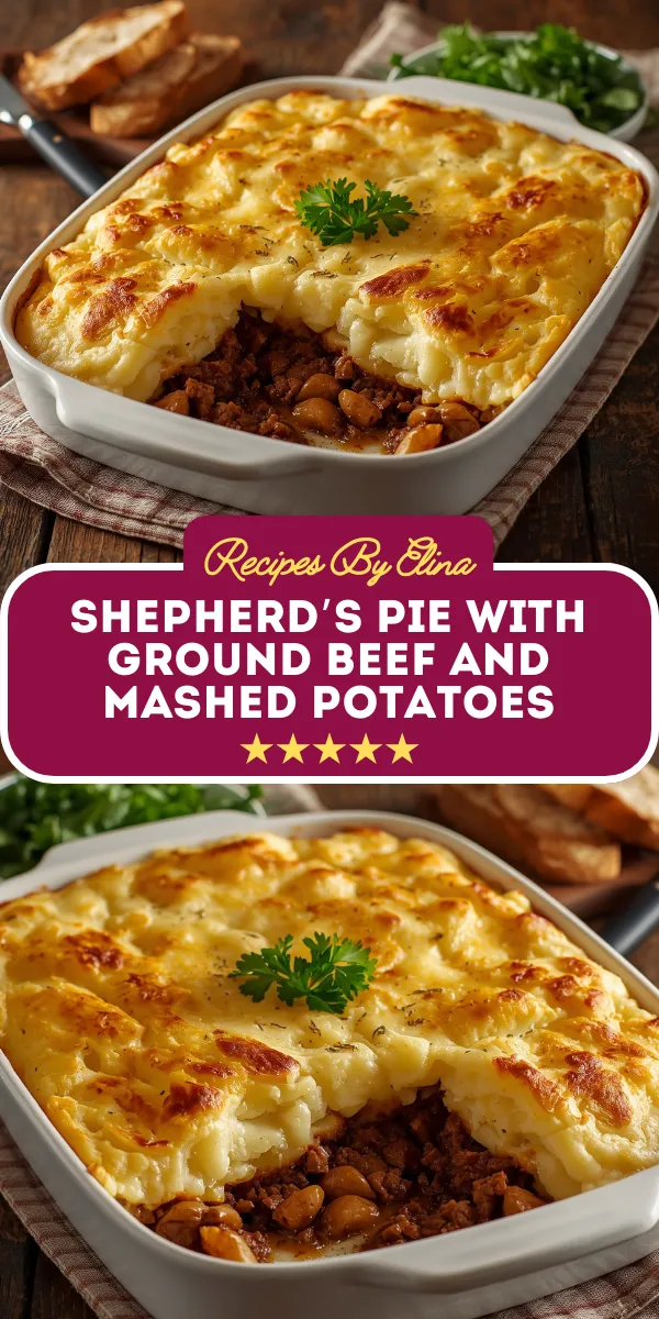 Shepherd’s Pie with Ground Beef and Mashed Potatoes