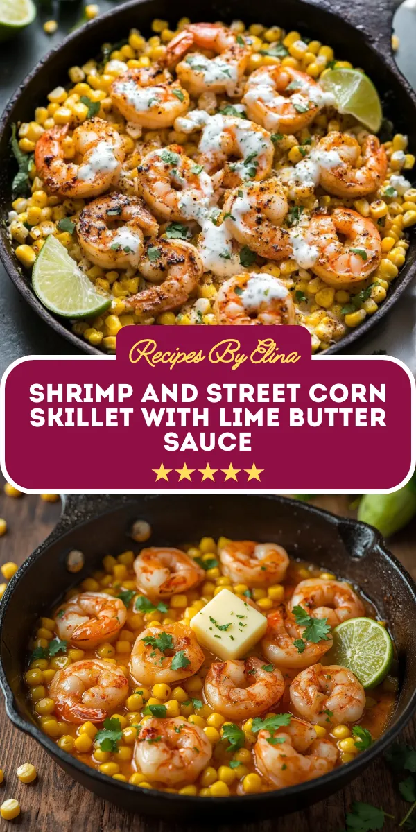 Shrimp and Street Corn Skillet with Lime Butter Sauce