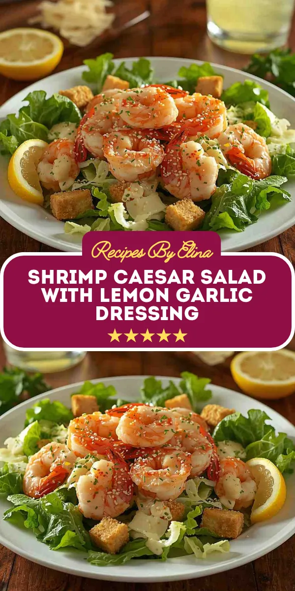 Shrimp Caesar Salad with Lemon Garlic Dressing