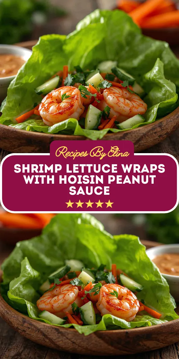 Shrimp Lettuce Wraps with Hoisin Peanut Sauce