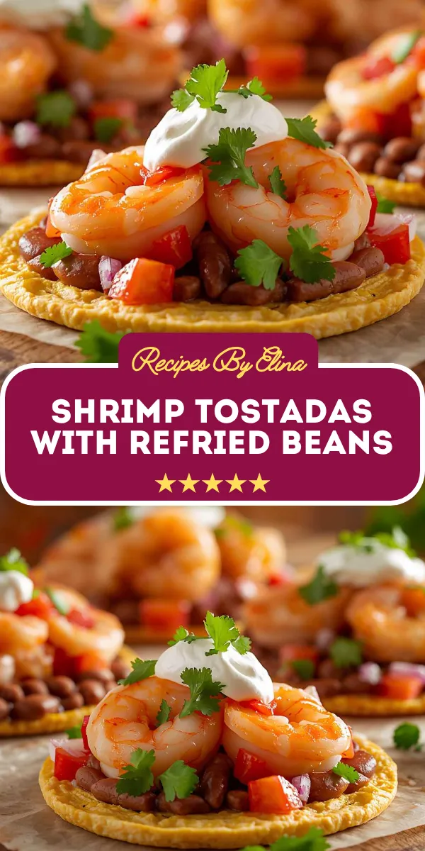 Shrimp Tostadas with Refried Beans