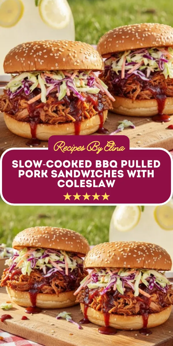 Slow-Cooked BBQ Pulled Pork Sandwiches with Coleslaw