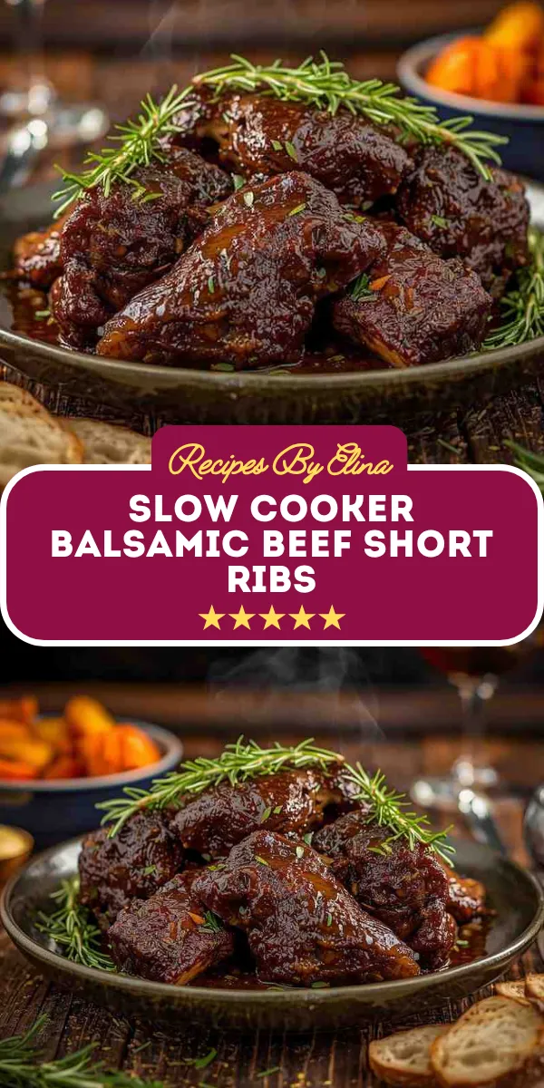 Slow Cooker Balsamic Beef Short Ribs