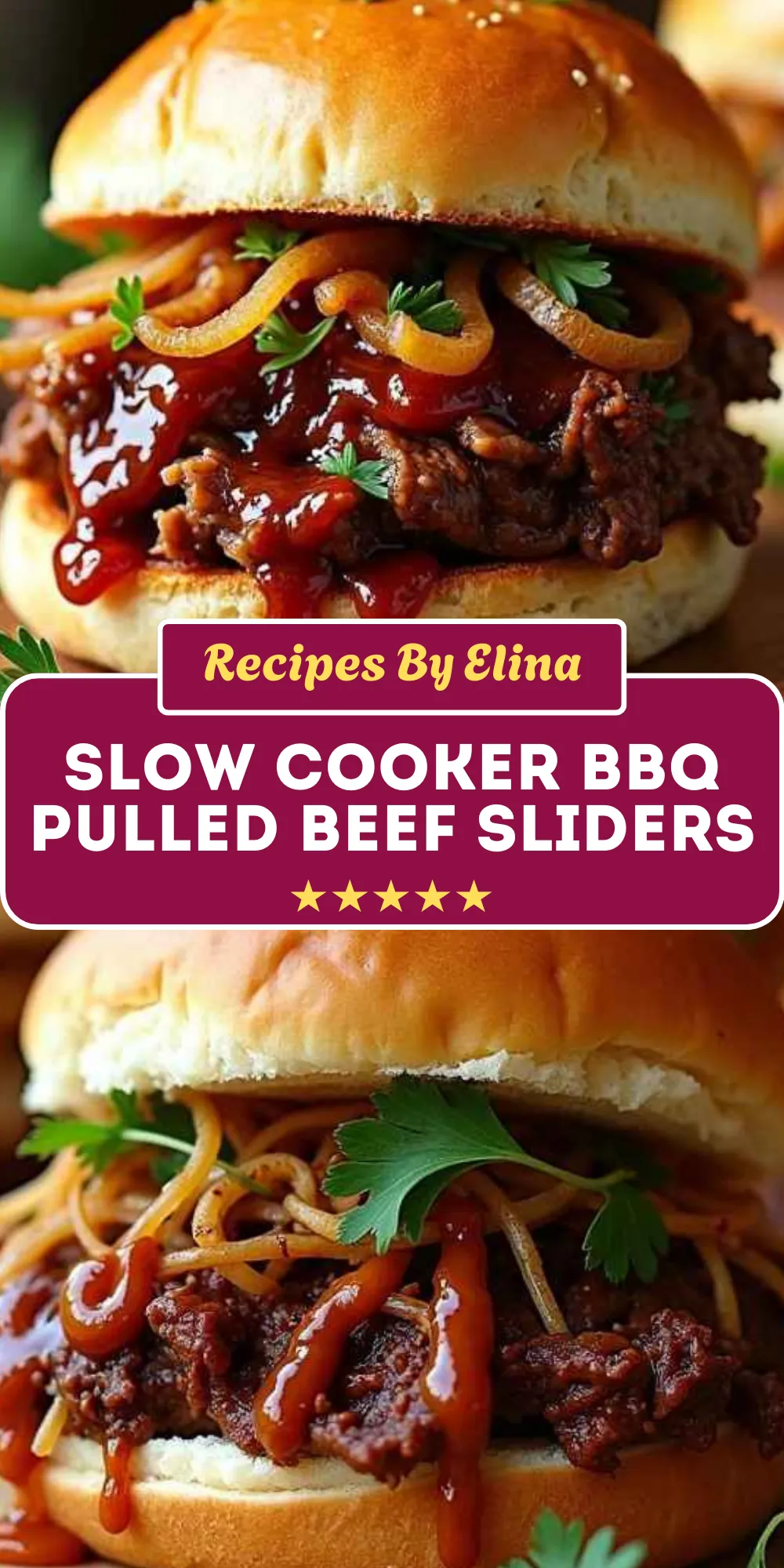 Slow Cooker BBQ Pulled Beef Sliders