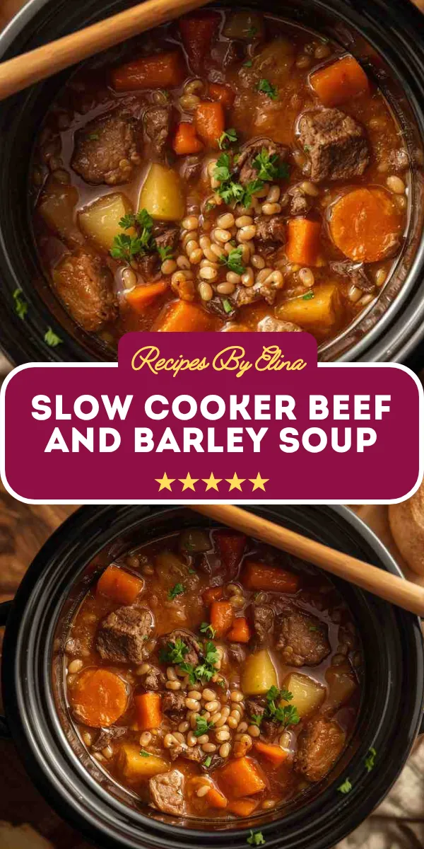 Slow Cooker Beef and Barley Soup