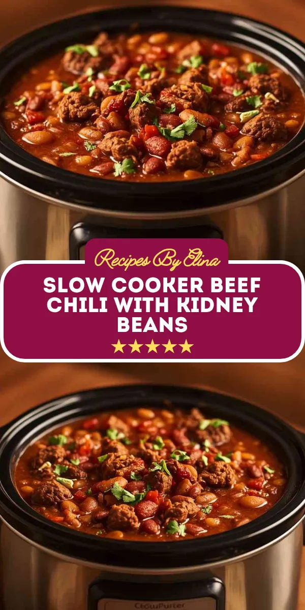 Slow Cooker Beef Chili with Kidney Beans