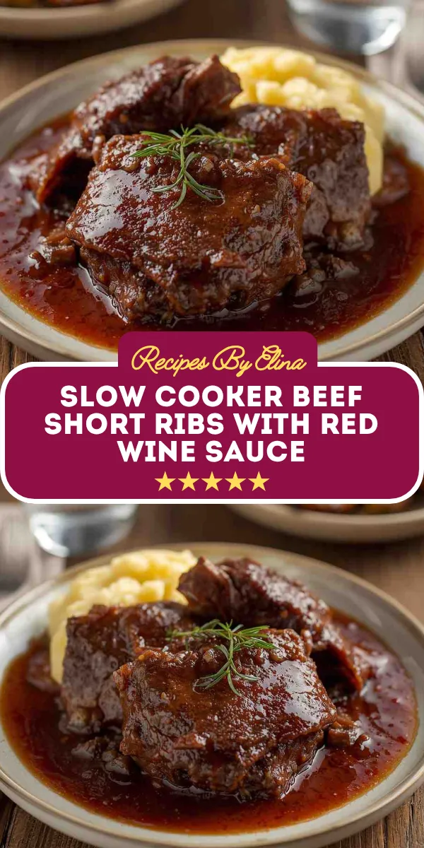 Slow Cooker Beef Short Ribs with Red Wine Sauce