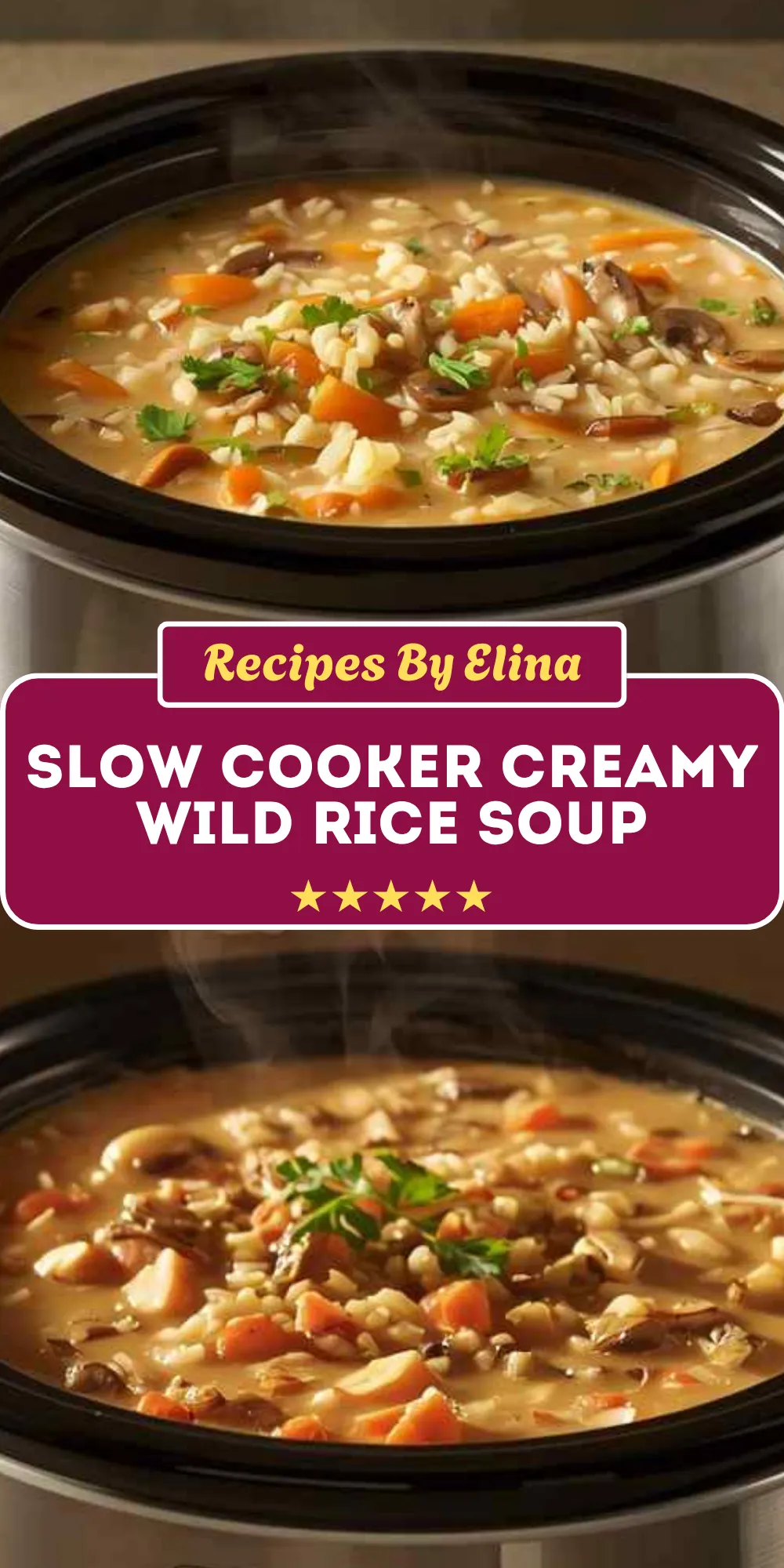 Slow Cooker Creamy Wild Rice Soup