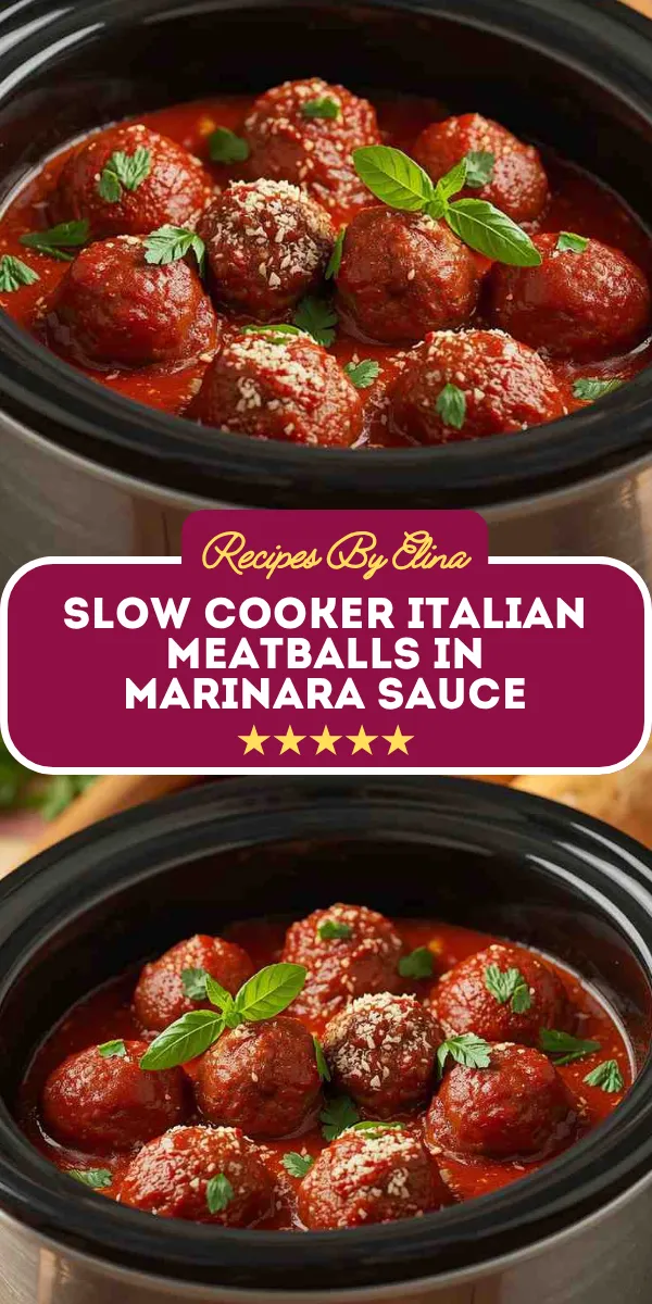 Slow Cooker Italian Meatballs in Marinara Sauce