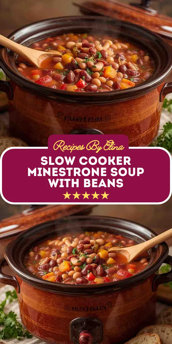 Slow Cooker Minestrone Soup with Beans