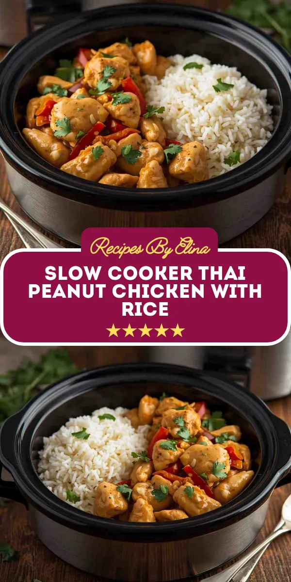 Slow Cooker Thai Peanut Chicken with Rice