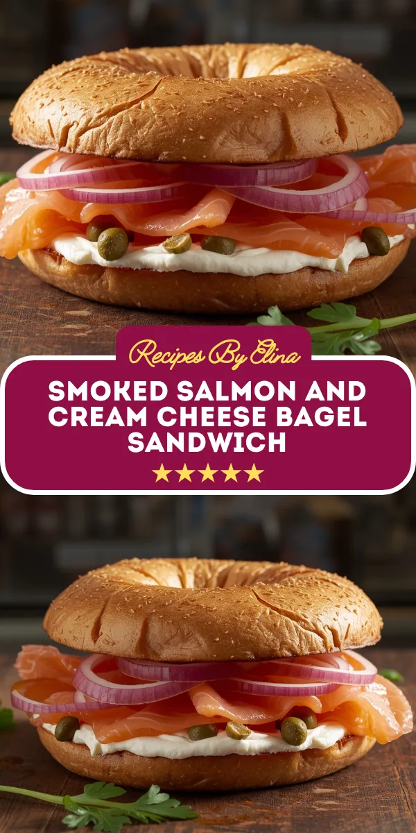 Smoked Salmon and Cream Cheese Bagel Sandwich
