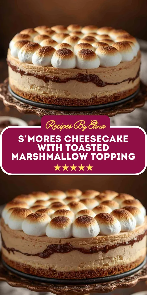 S’mores Cheesecake with Toasted Marshmallow Topping