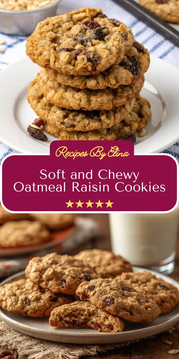 Soft and Chewy Oatmeal Raisin Cookies