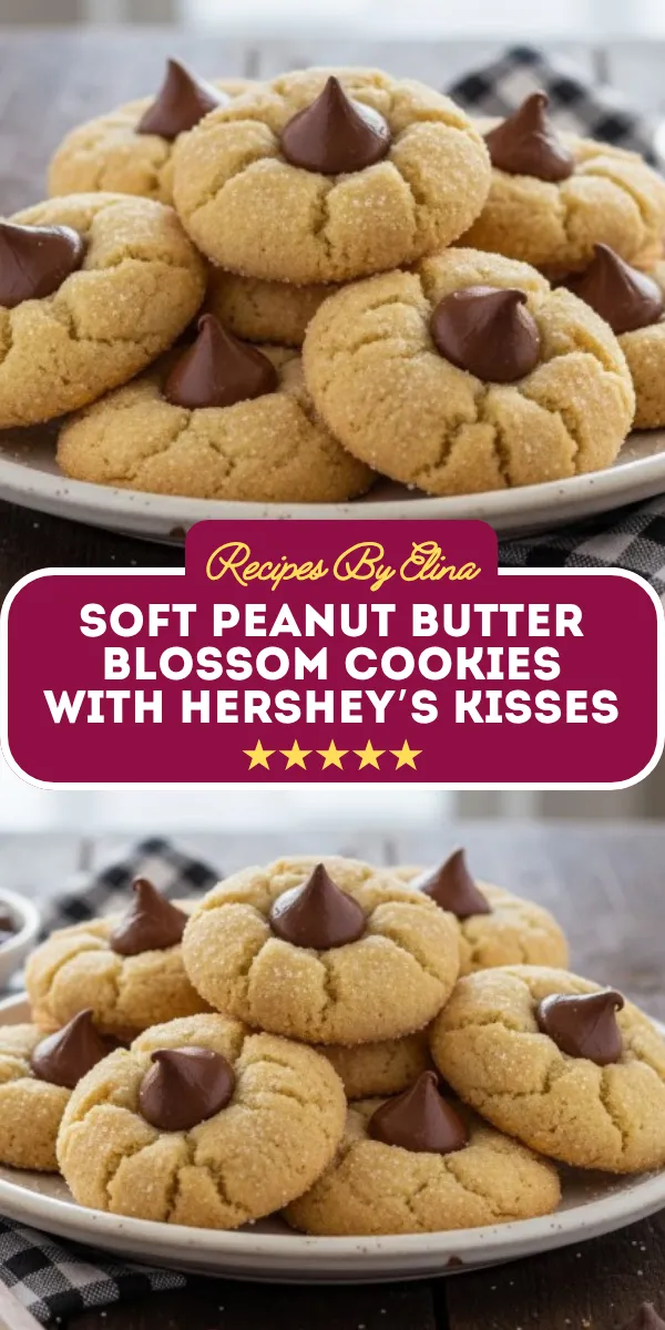 Soft Peanut Butter Blossom Cookies with Hershey’s Kisses